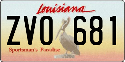 LA license plate ZVO681