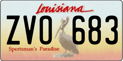 LA license plate ZVO683