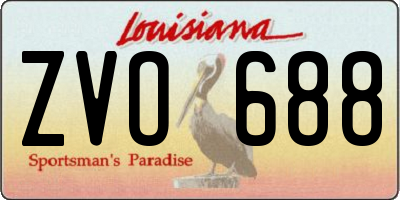 LA license plate ZVO688