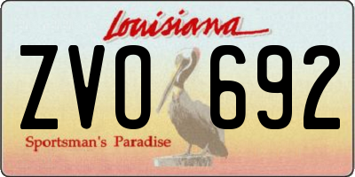 LA license plate ZVO692