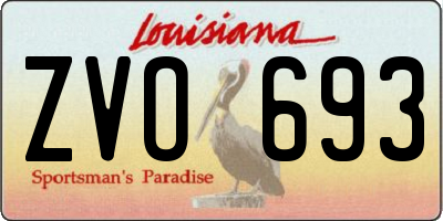 LA license plate ZVO693