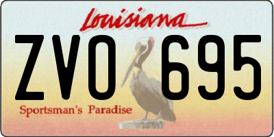 LA license plate ZVO695