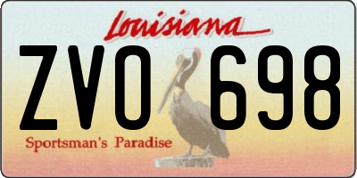 LA license plate ZVO698