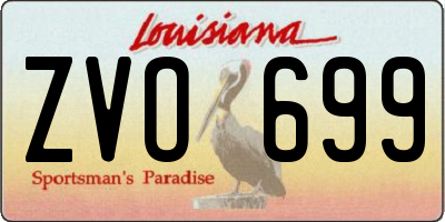 LA license plate ZVO699