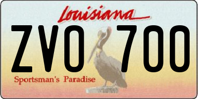 LA license plate ZVO700