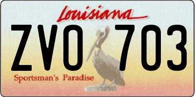 LA license plate ZVO703