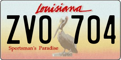 LA license plate ZVO704