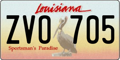 LA license plate ZVO705