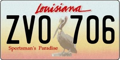 LA license plate ZVO706