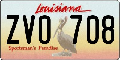 LA license plate ZVO708