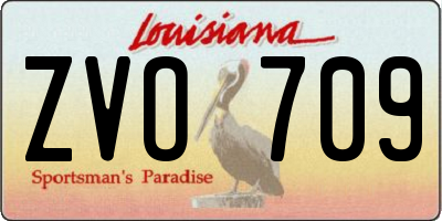 LA license plate ZVO709