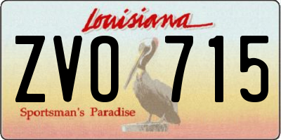 LA license plate ZVO715
