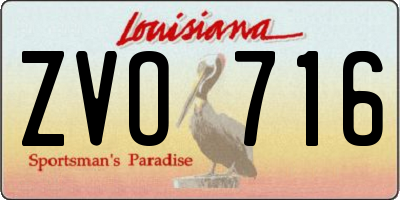 LA license plate ZVO716