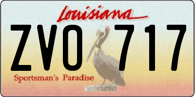 LA license plate ZVO717