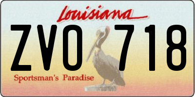 LA license plate ZVO718