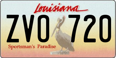 LA license plate ZVO720