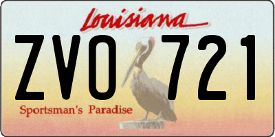 LA license plate ZVO721