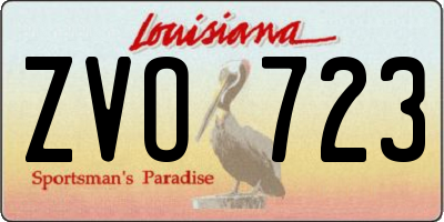 LA license plate ZVO723