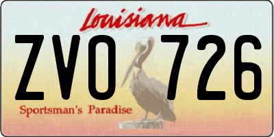 LA license plate ZVO726