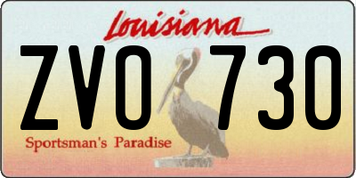 LA license plate ZVO730
