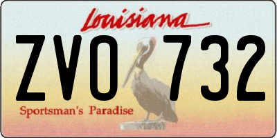 LA license plate ZVO732