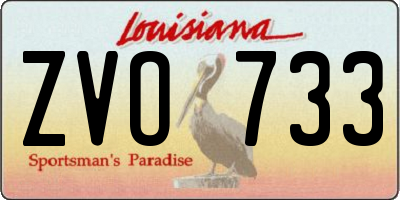 LA license plate ZVO733