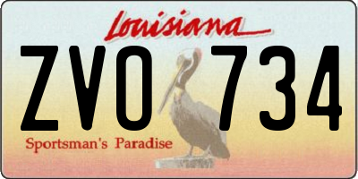 LA license plate ZVO734