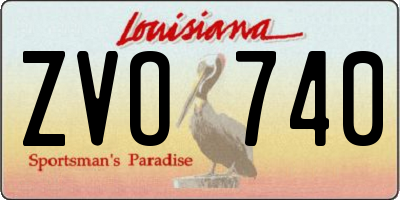 LA license plate ZVO740