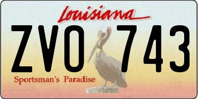 LA license plate ZVO743