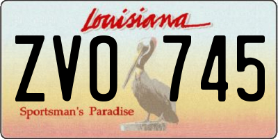 LA license plate ZVO745