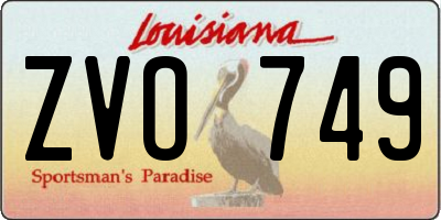 LA license plate ZVO749