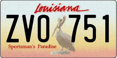 LA license plate ZVO751