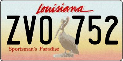 LA license plate ZVO752