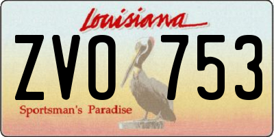 LA license plate ZVO753