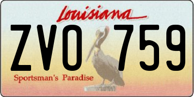 LA license plate ZVO759