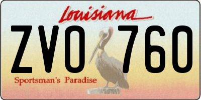 LA license plate ZVO760