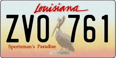 LA license plate ZVO761