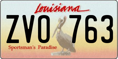 LA license plate ZVO763