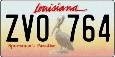 LA license plate ZVO764