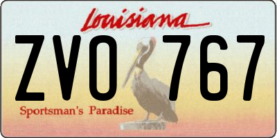 LA license plate ZVO767