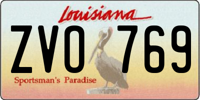LA license plate ZVO769