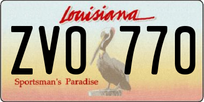LA license plate ZVO770