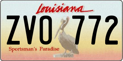 LA license plate ZVO772