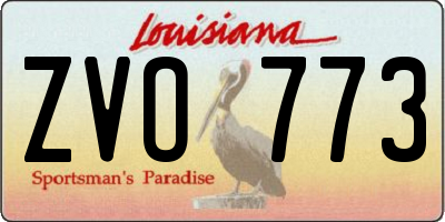 LA license plate ZVO773