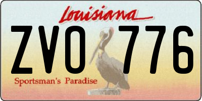 LA license plate ZVO776