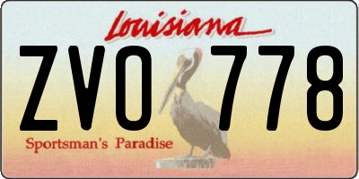 LA license plate ZVO778