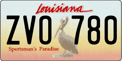 LA license plate ZVO780