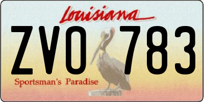 LA license plate ZVO783