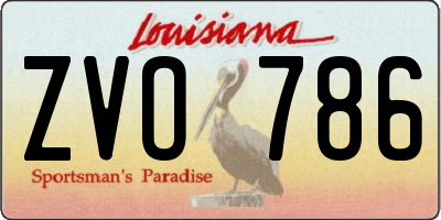 LA license plate ZVO786
