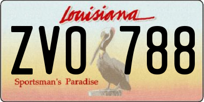 LA license plate ZVO788